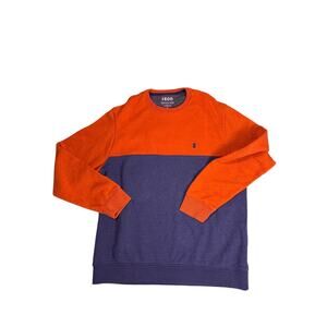 Vintage Y2K IZOD Colorblock Crewneck Sweatshirt Mens Medium Orange Gray